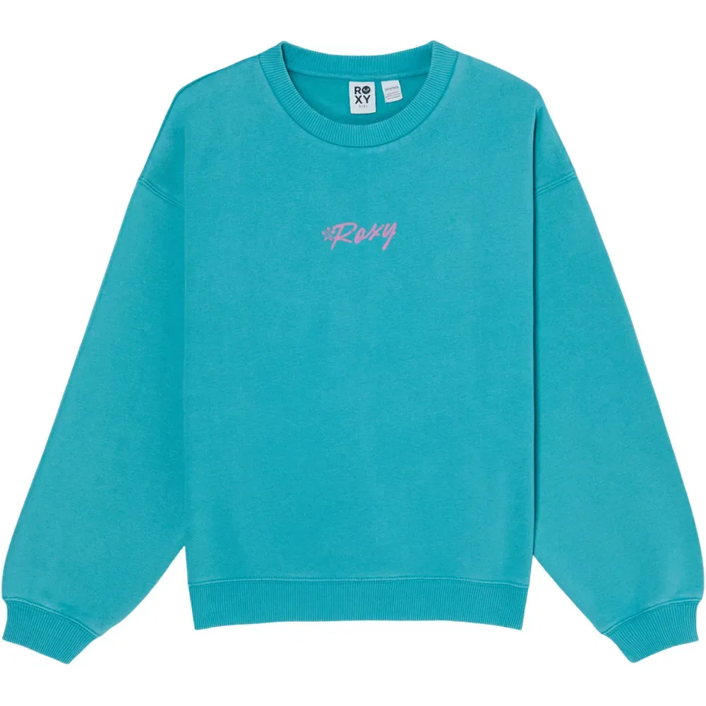 Детский свитшот для девочек оверсайз Roxy Lineup Crew Bru, Blue