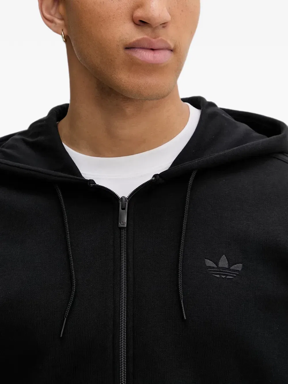 Худи на молнии оверсайз Adicolor Adidas, черный — фото 4