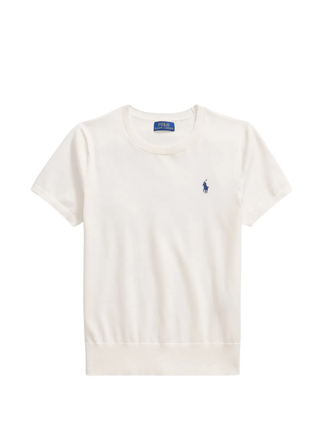 Джемпер с коротким рукавом и вышивкой Polo Ralph Lauren, нейтральные