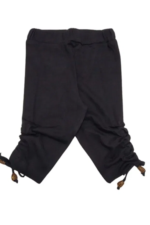 Детские леггинсы для девочек хлопковые Capri с завязками по бокам Timi Kids, Black — фото 2