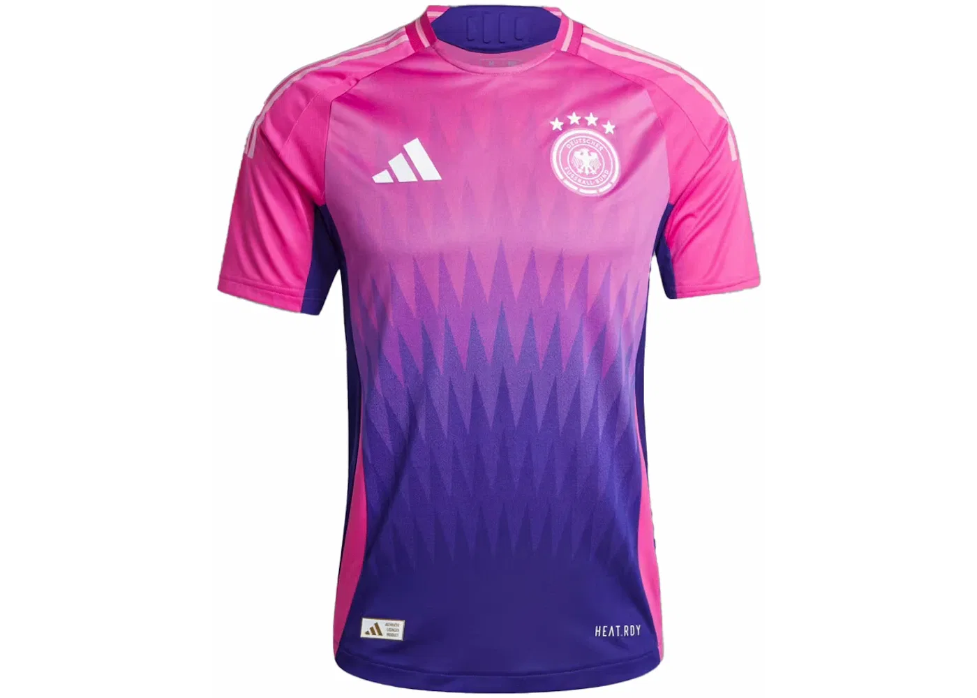 Мужская футбольная джерси с длинным рукавом Adidas Germany 2024 Away Authentic Jersey, Semi Lucid Fuchsia Team College Purple