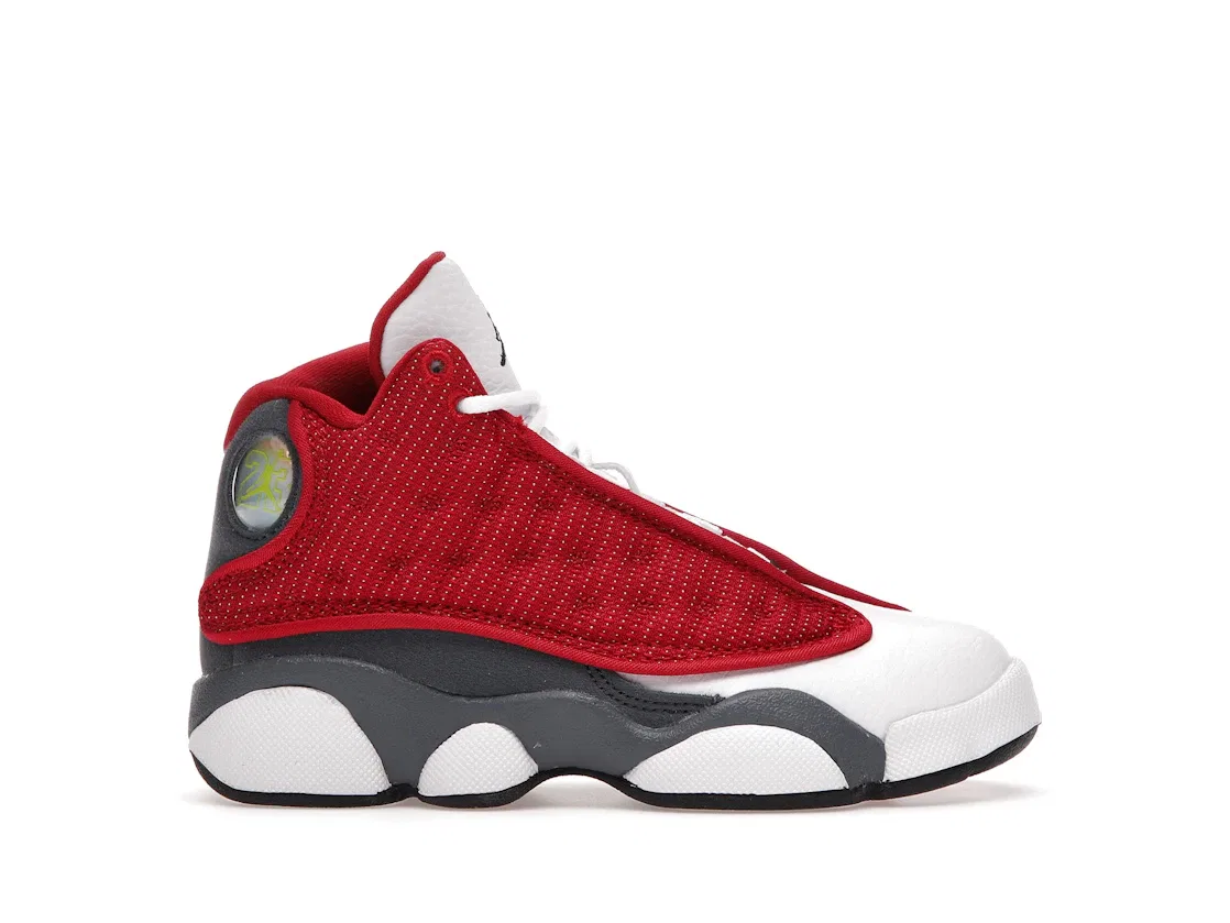 Детские кроссовки для мальчиков с кожаным верхом Jordan 13 Retro Jordan, Gym Red/Flint Grey-White-Black