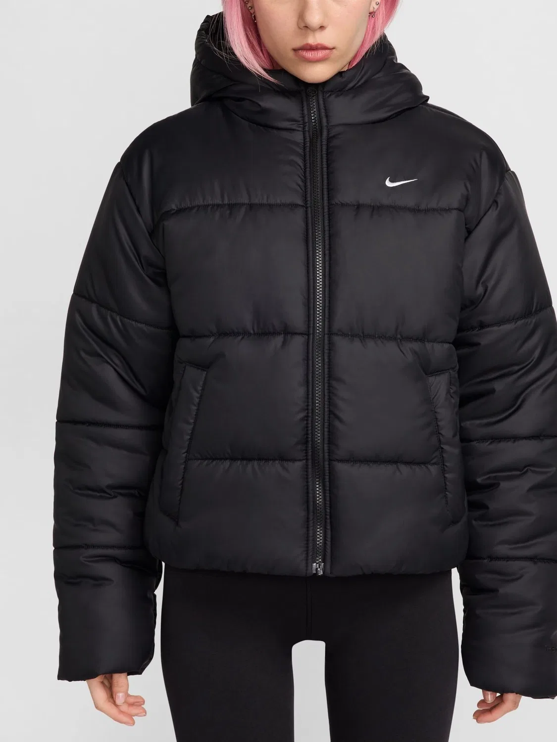 Куртка пуховик Nike Sportswear Classic Puffer Therma-FIT, черный — фото 4