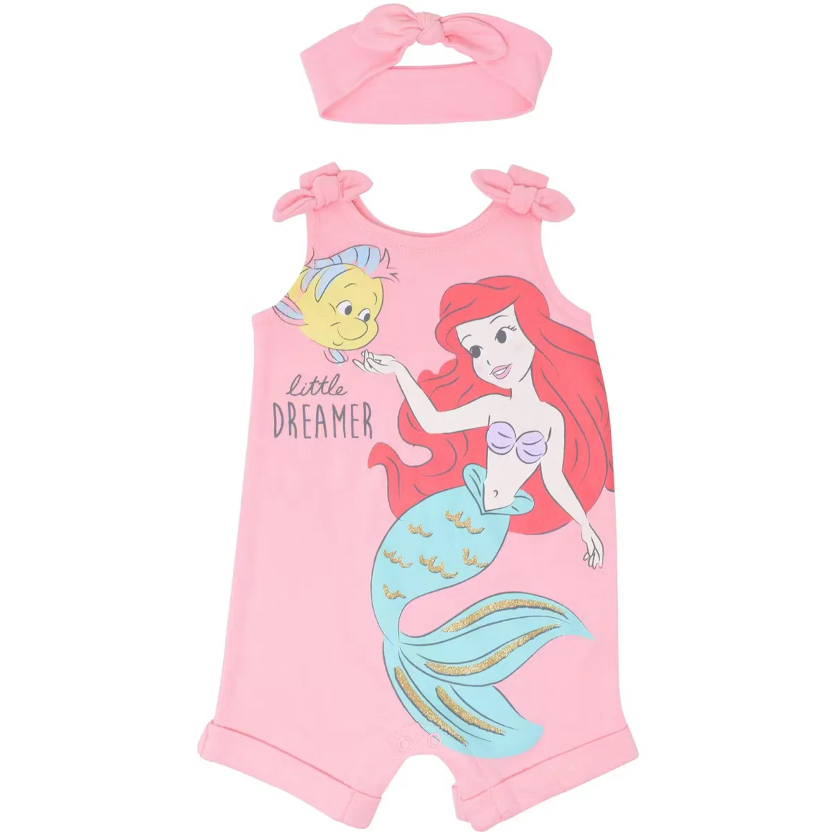 Боди-комбинезон с повязкой на голову Disney Princess Disney, Ariel Flounder Pink