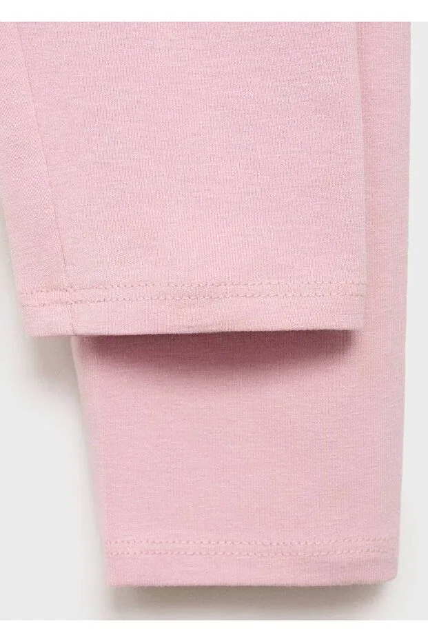 Детские леггинсы для девочек с вышивкой Mango Kids, Pink — фото 3