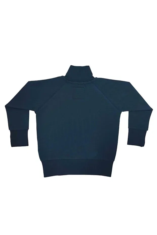 Детские свитшот для девочек с длинным рукавом Organickid, Navy Blue — фото 3