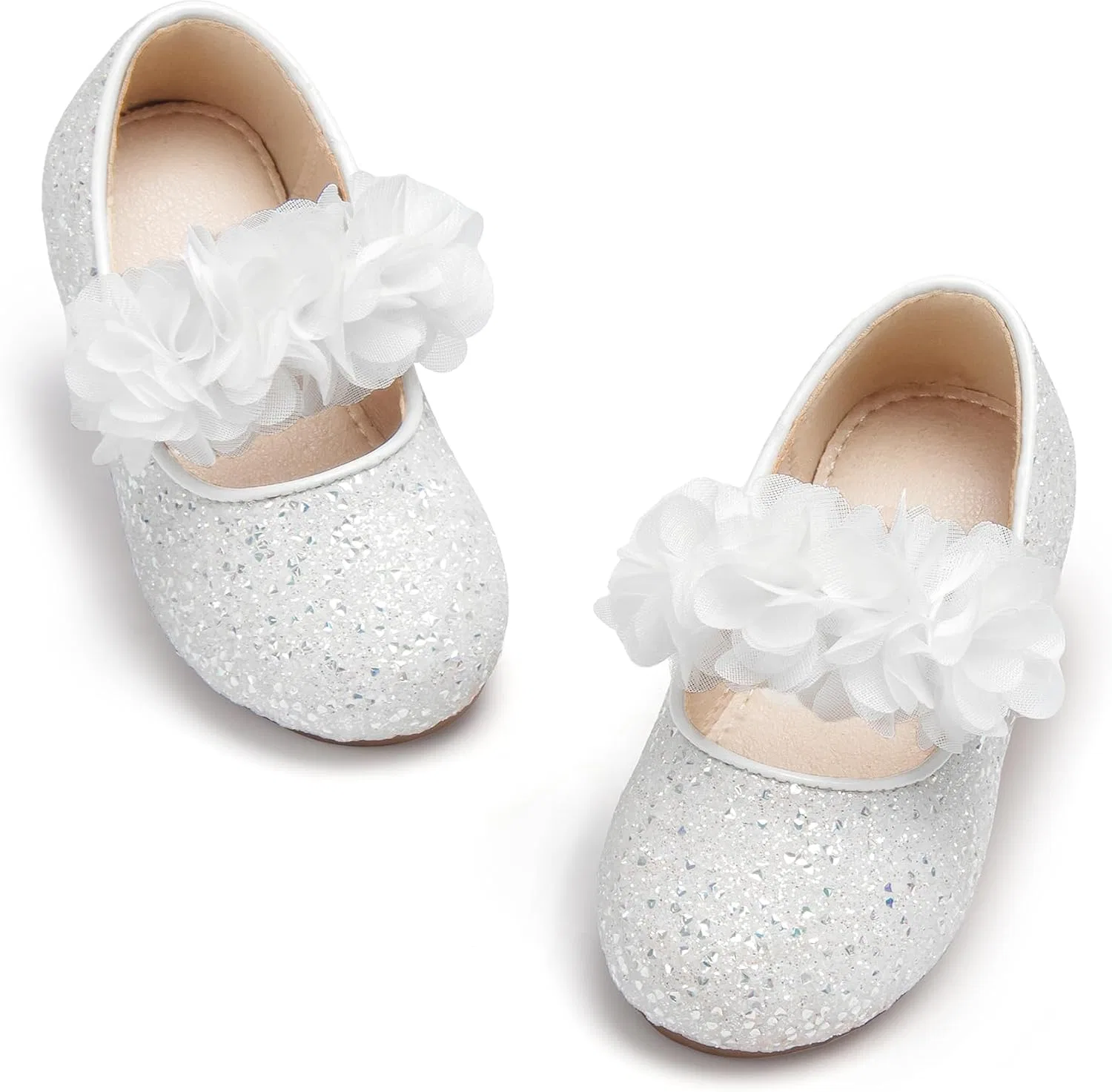 Детские туфли Мэри Джейн для девочек Little Flower Otter MOMO, White