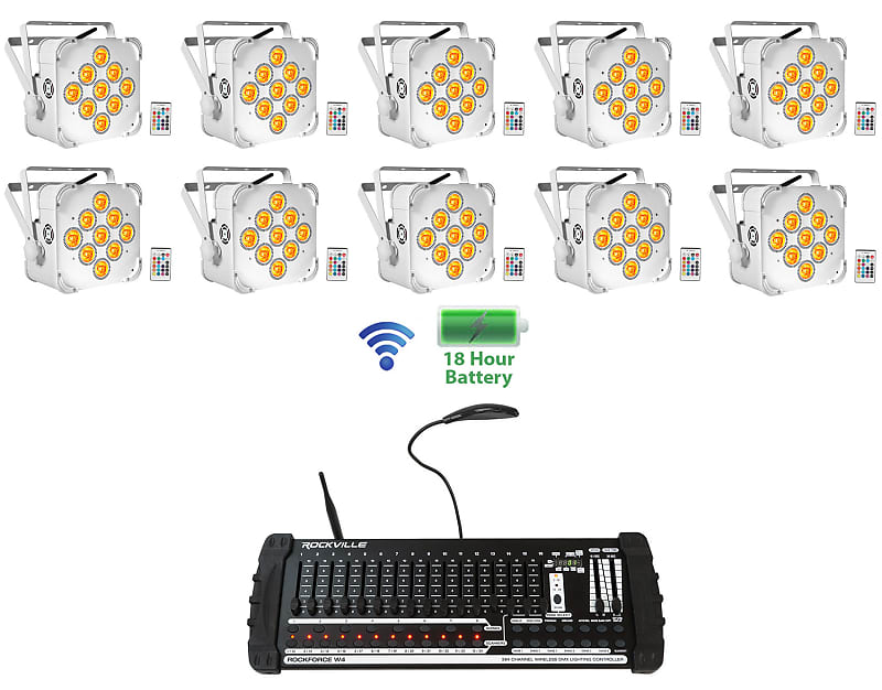 

Комплект Rockville Best PAR 60 Battery Wash Lights DMX + 384-канальный контроллер 10 Best PAR 60 White + Rockforce W4