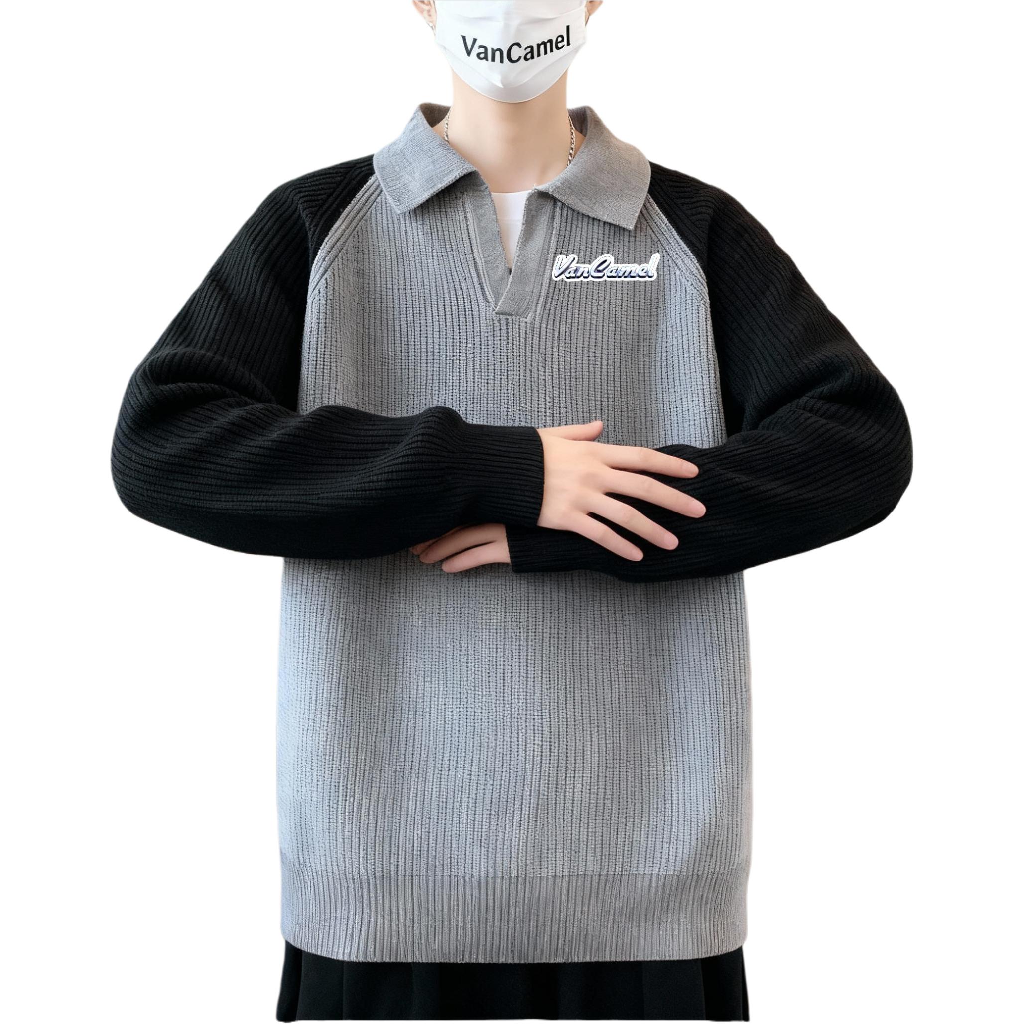 

Свитшот Unisex V-образный вырез Moderate Regular VanCamel, серый