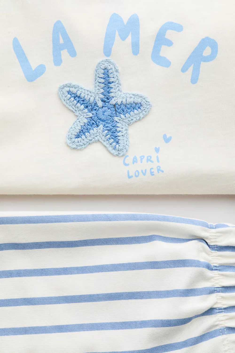 Комплект из двух предметов из хлопка H&M, Cremefarben/La Mer — фото 2