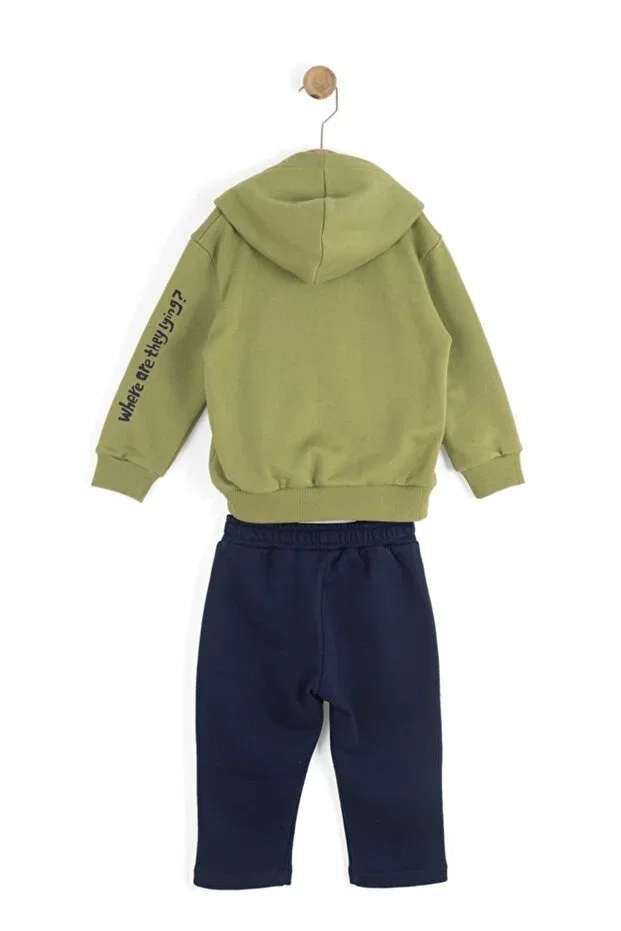 Детский комплект спортивного костюма с принтом Nk kids Elif Bebe, Green — фото 2
