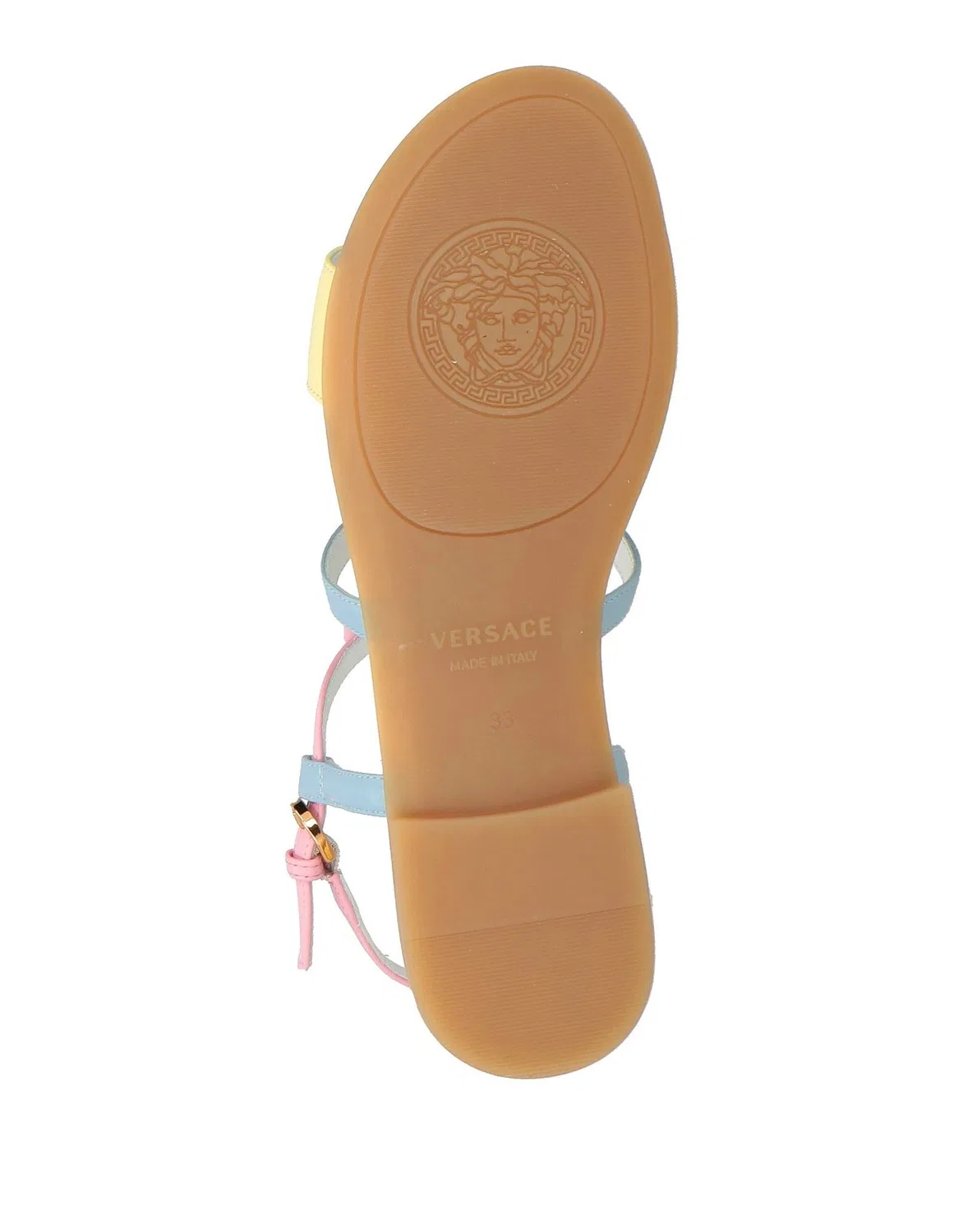 Детские сандалии для девочек с бантом Pastel Yellow Versace Young, светло-желтый — фото 4