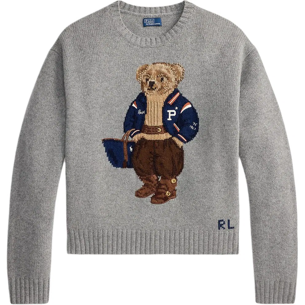 Женский свитер серый с длинным рукавом Polo Bear Polo Ralph Lauren, Gray