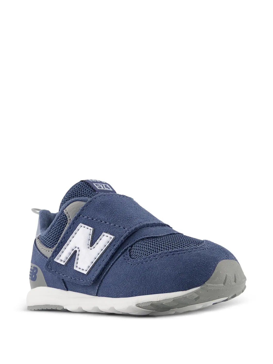 Кроссовки с круглым носом и синей деталью логотипа New Balance, синий