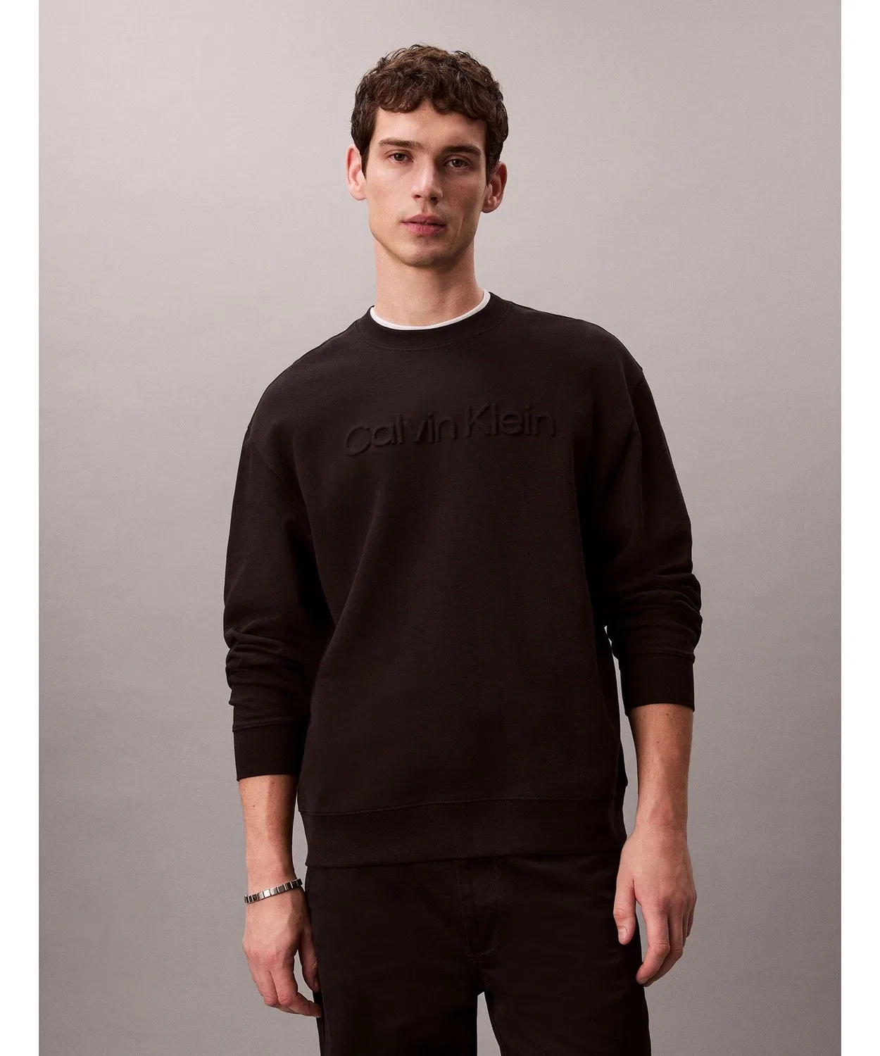 Мужской свитшот с графическим логотипом Calvin Klein, Черный
