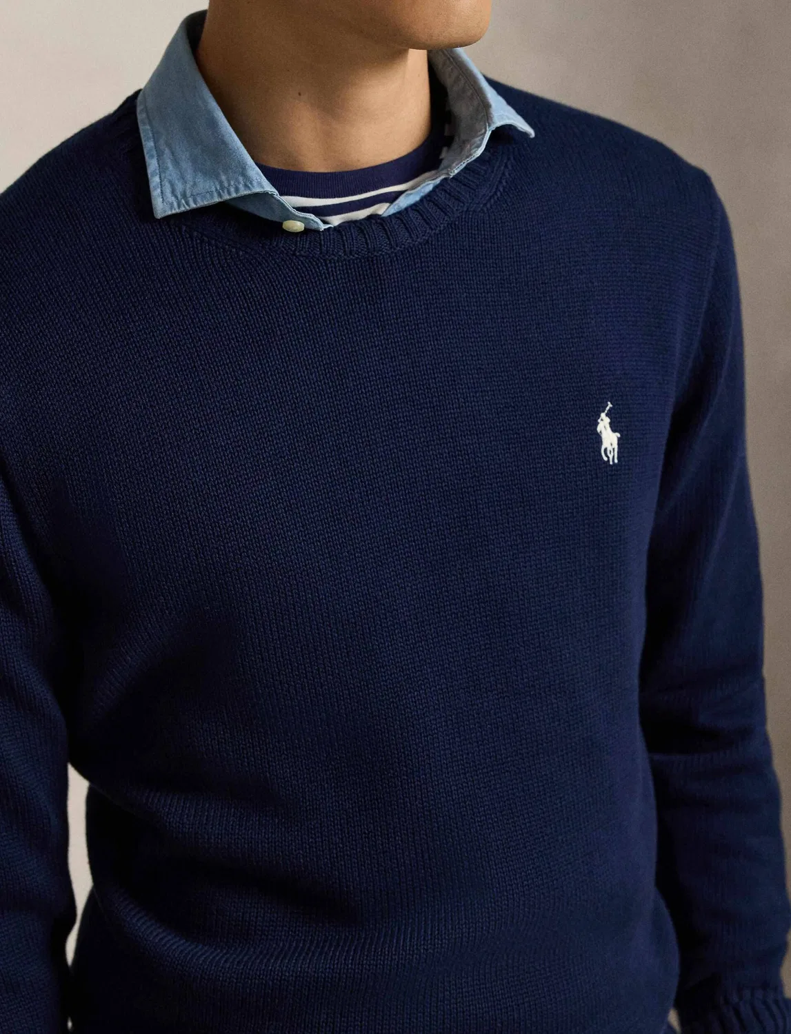 Пуловер с круглым вырезом Polo Ralph Lauren, темно-синий — фото 4