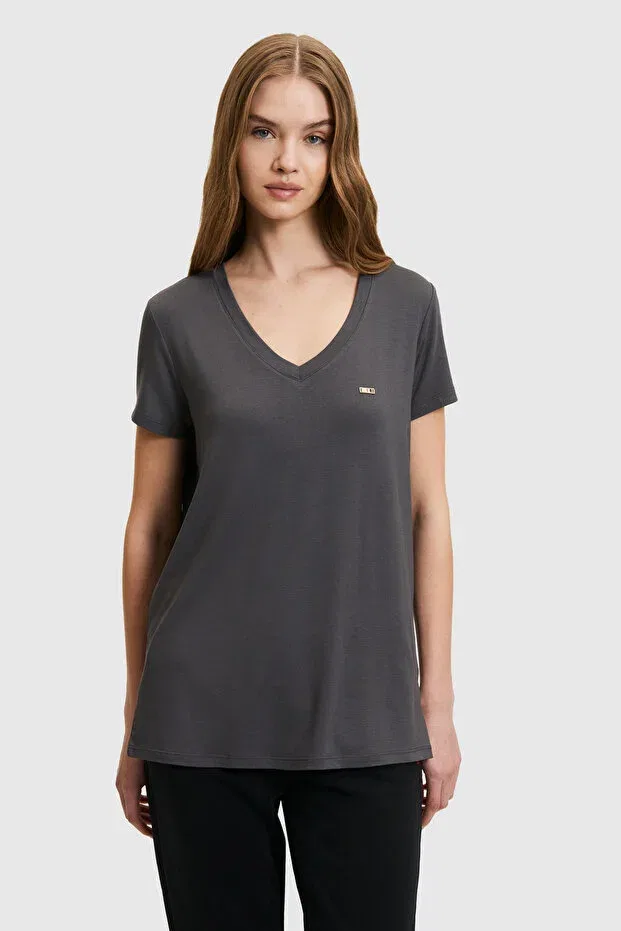 Женская футболка с коротким рукавом U.S. Polo Assn., Антрасит — фото 3