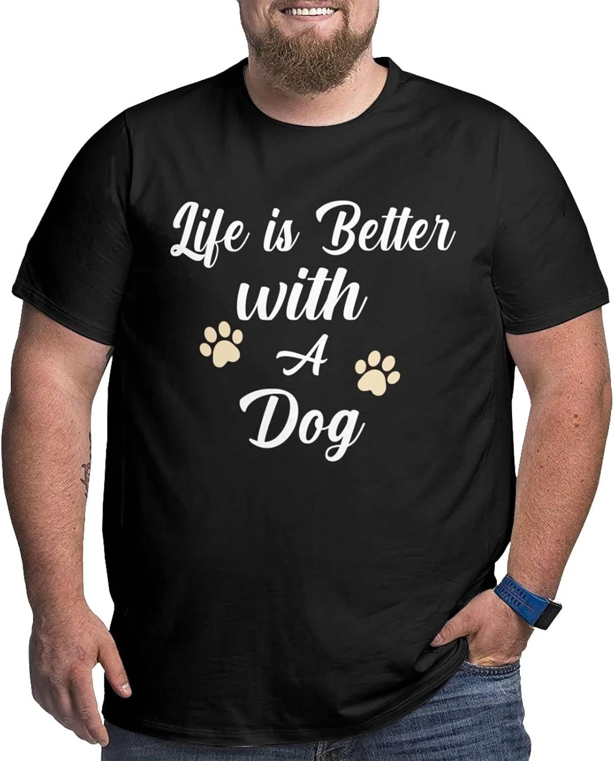 Женская футболка с принтом Letter Print Regular Fit, Life is Better With a Dog