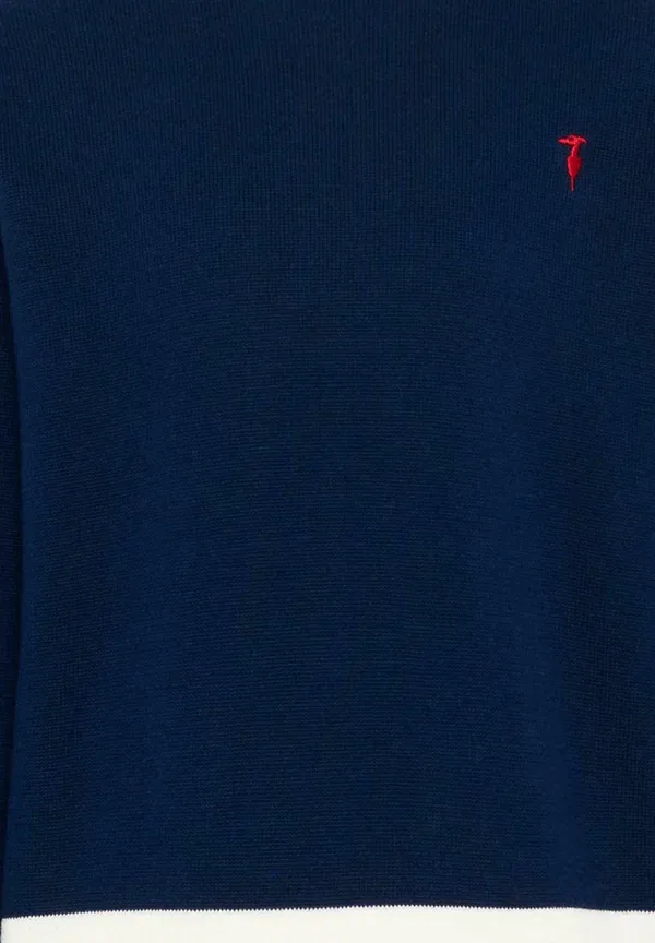 Джемпер хлопковый Maglioni Tru Trussardi Junior, синий — фото 3