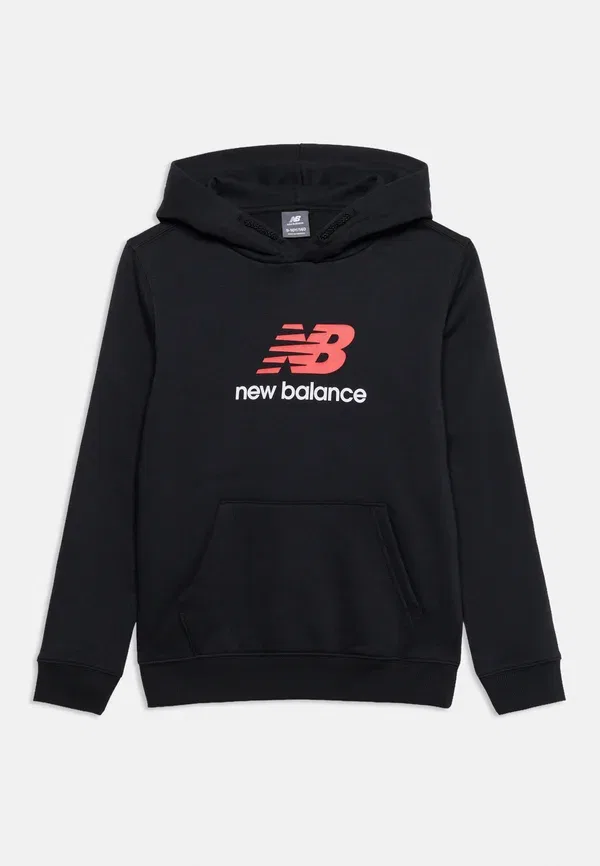 Худи с принтом Stacked logo hoodie unisex New Balance, Caviar, цвет caviar