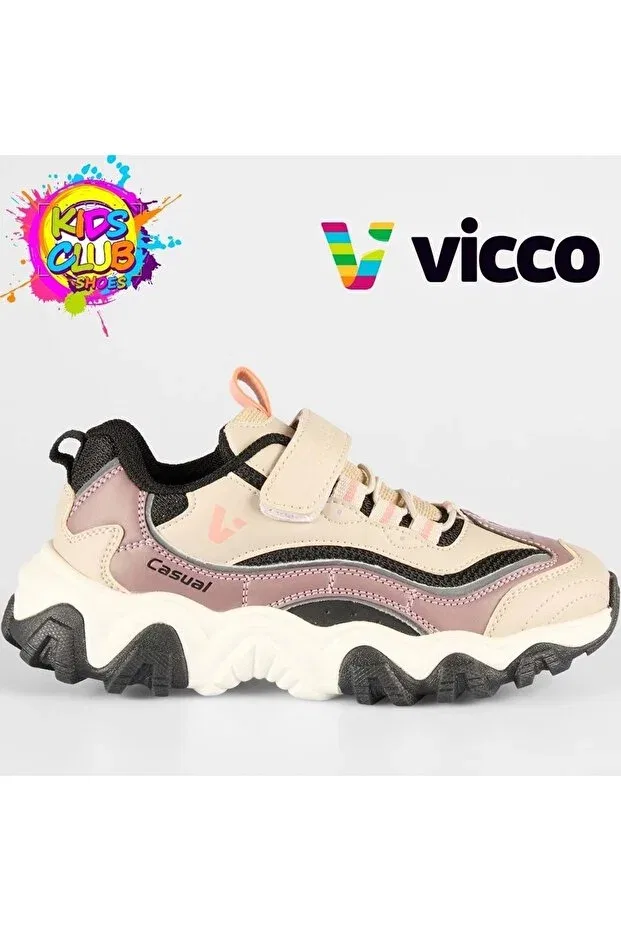 Детские кроссовки для девочек с липучкой Vicco, Beige