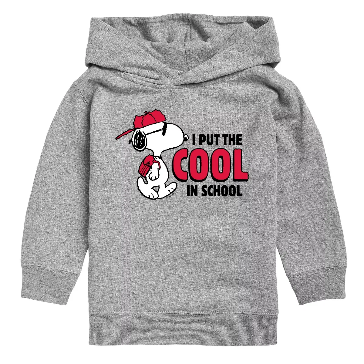 Детское худи для мальчиков с принтом Cool In School Peanuts, Athletic Heather