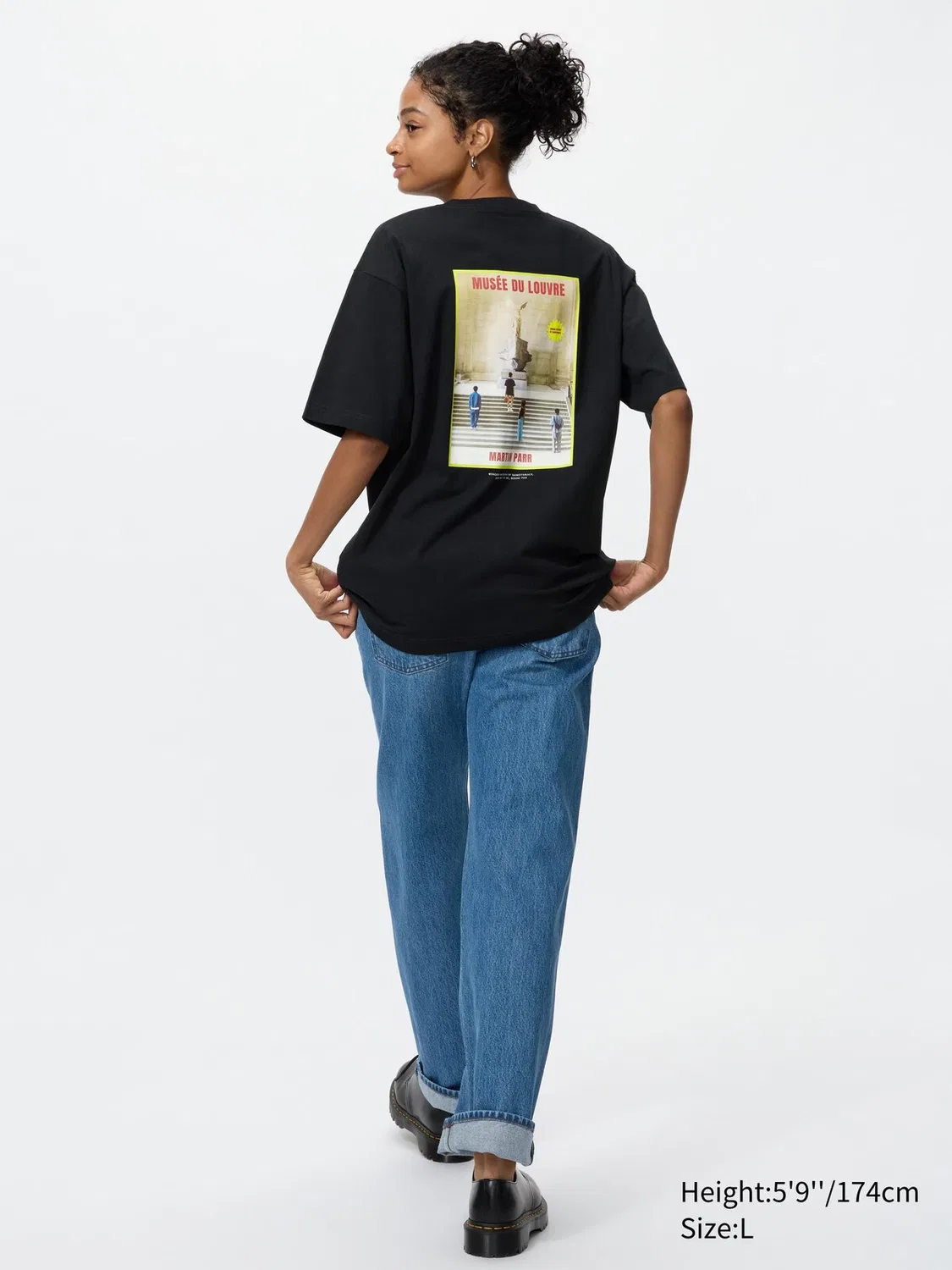 Футболка Uniqlo Лувр, черный — фото 3