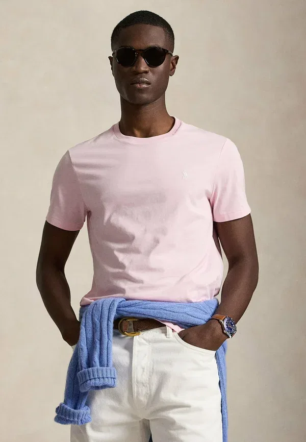 Футболка хлопковая basic t-shirt Ralph Lauren, розовый