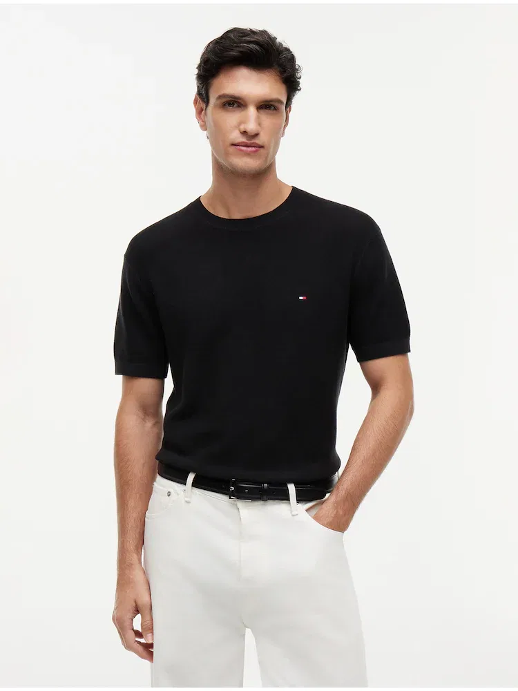 Свитер хлопковый Cool Touch Structure Pullover TOMMY HILFIGER, Black