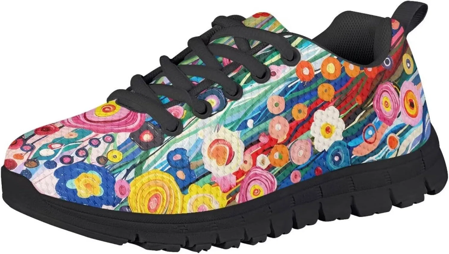 Детские кроссовки для девочек с антискользящей подошвой Biyejit, Colorful Art Flowers