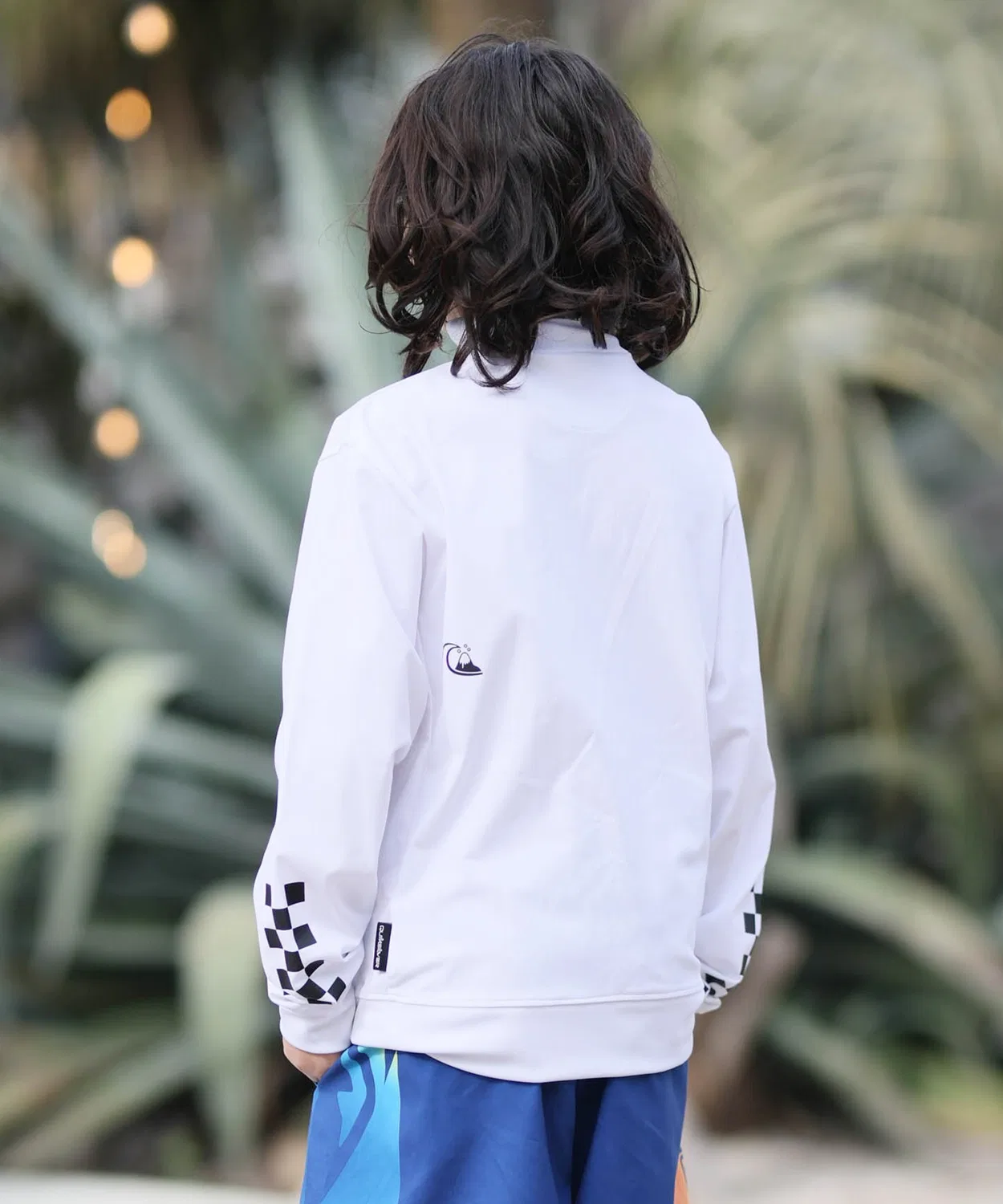 Детская растягивающаяся рашгарда с длинным рукавомChecker Zip Youth Quiksilver, Black — фото 2