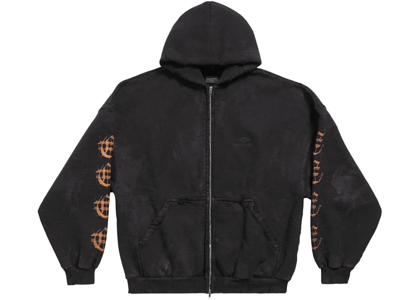 Мужской худи оверсайз Oversized Hoodie Balenciaga, Black Faded