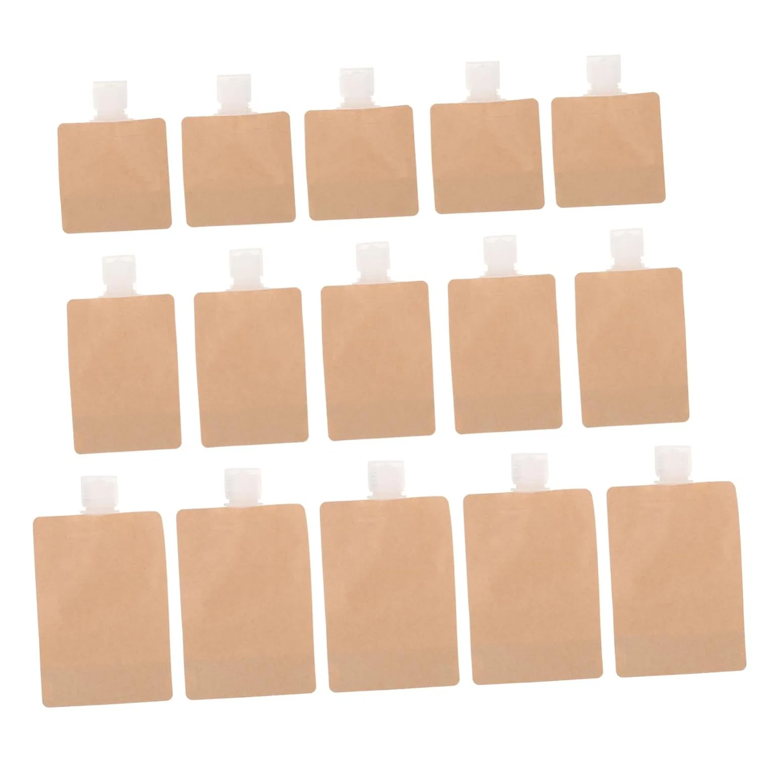 Набор дорожных флаконов для жидкостей COLLBATH, 15 шт, Kraftpapier, 30/50/100 мл, Light Brown