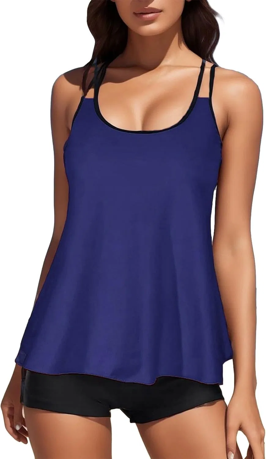 Женский танкини с утяжкой живота Athletic Support, Blue