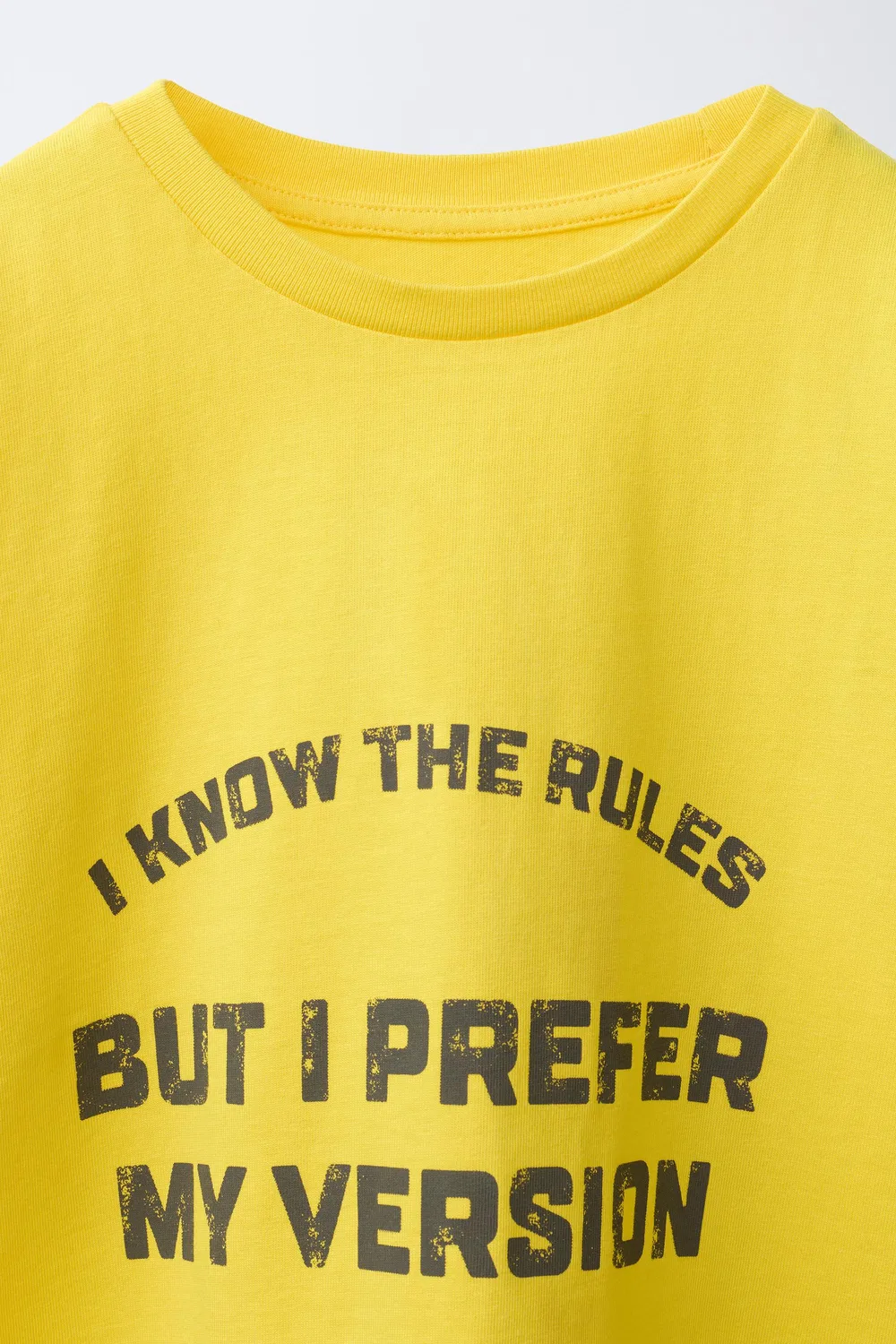 Футболка с принтом слогана ZARA, Bright yellow — фото 3