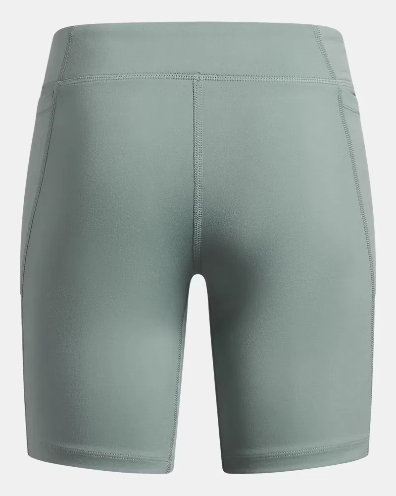 Шорты-велосипедки для девочек 16,5 см влагоотводящие UA Movement UnderArmour, Silica Green/Metallic Silver — фото 2