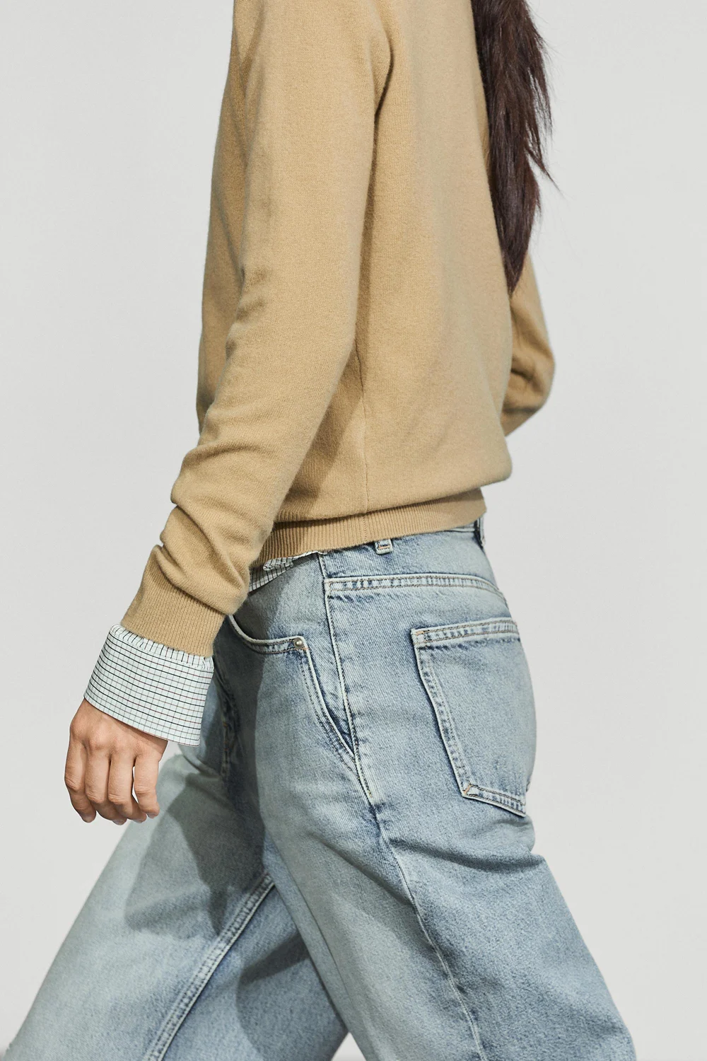Свитер-водолазка Massimo Dutti Wool Blend Knit, светло-коричневый — фото 3
