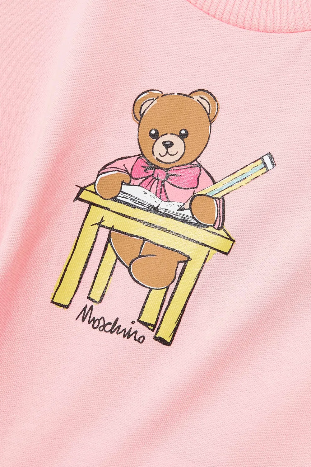 Moschino Комплект пижамы с принтом медвежонка из хлопка, розовый — фото 4