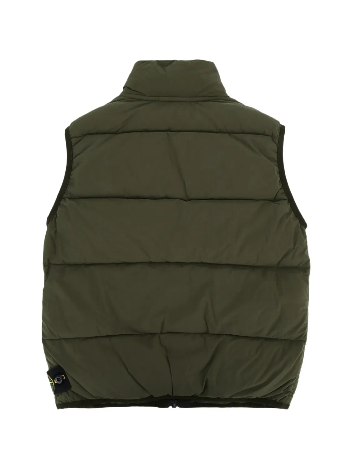 Стеганый жилет с логотипом Stone Island Junior, зеленый — фото 2