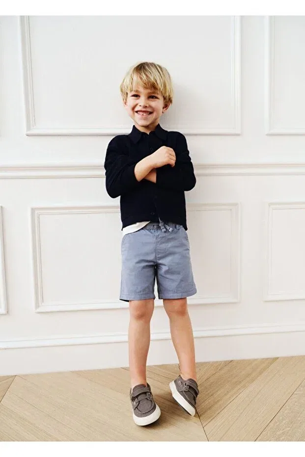 Детский кардиган для девочек с длинным рукавом Mango Baby, Navy Blue — фото 4