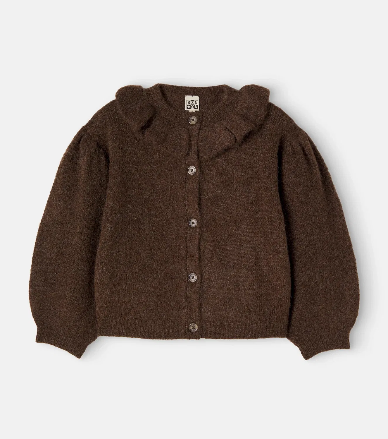 Вязаный кардиган с длинным рукавом James Brown Bonton, коричневый