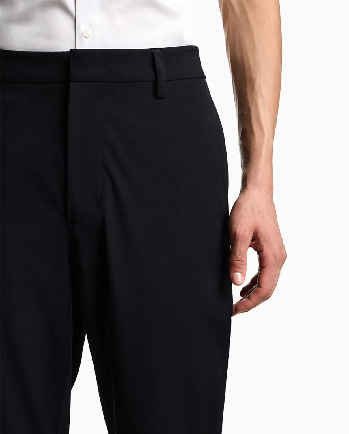 Мужские брюки чинос из эластичного нейлона Emporio Armani, Темно-Синий — фото 4
