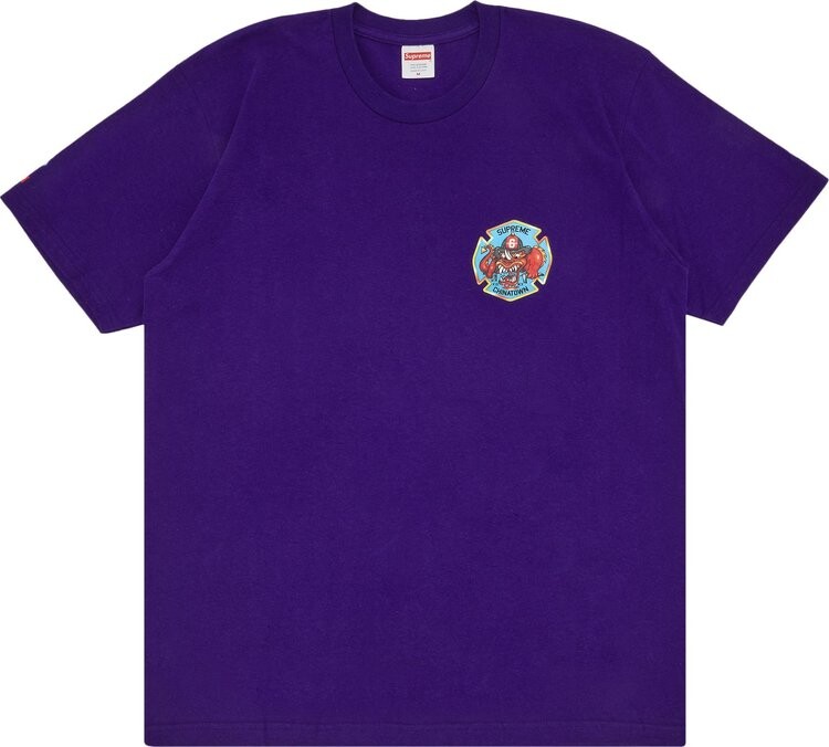 

Футболка Supreme FDNY Engine 9 Tee 'Purple', фиолетовый