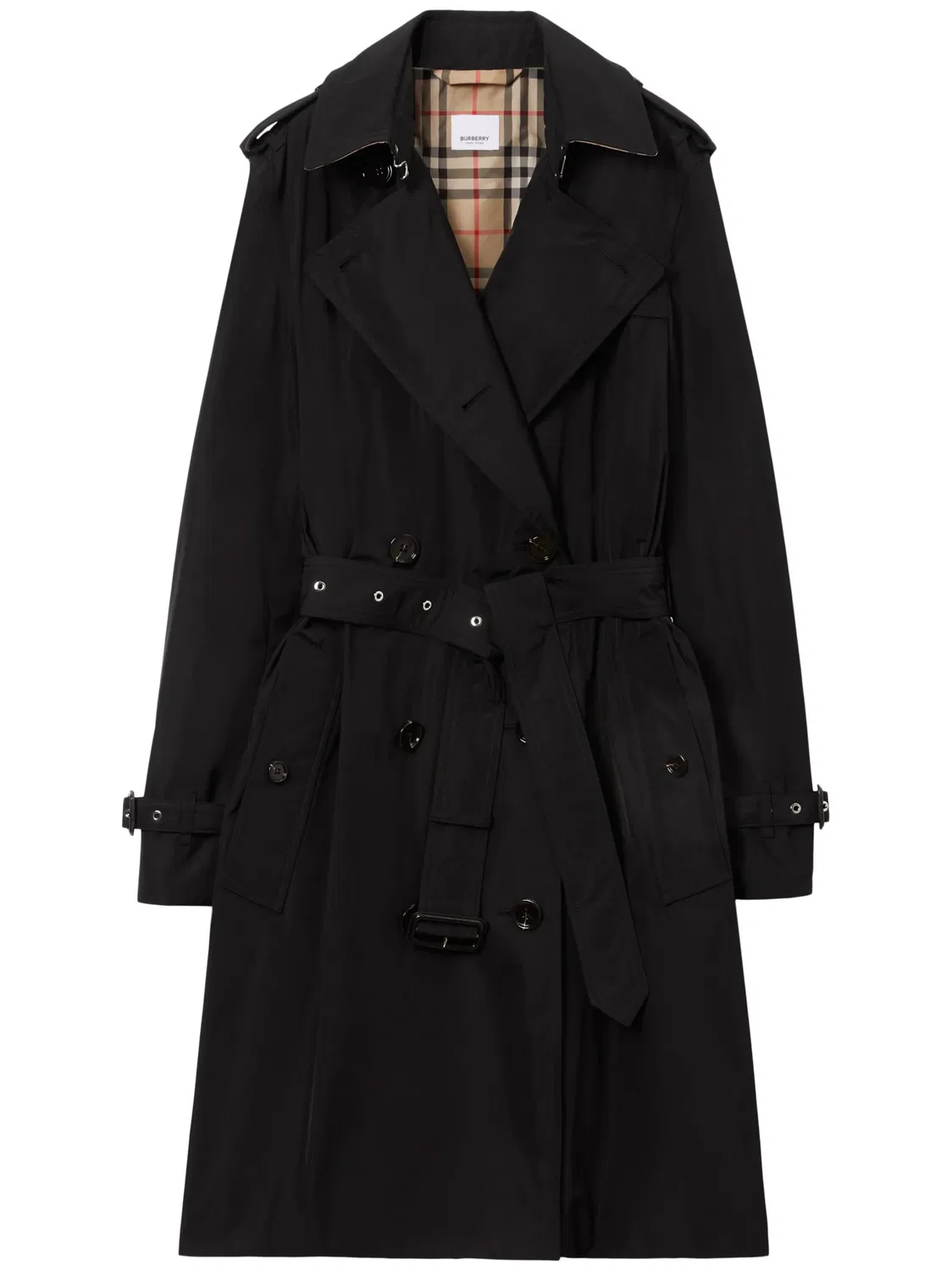Пальто-тренч Burberry Kensington, черный