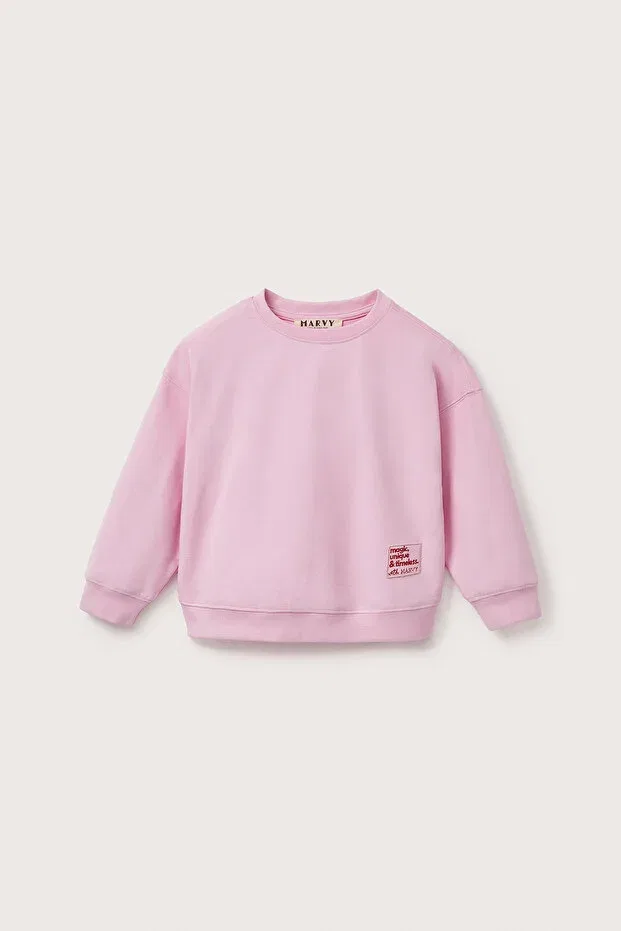 Детские свитшот для девочек с принтом Marvy, Pink — фото 3