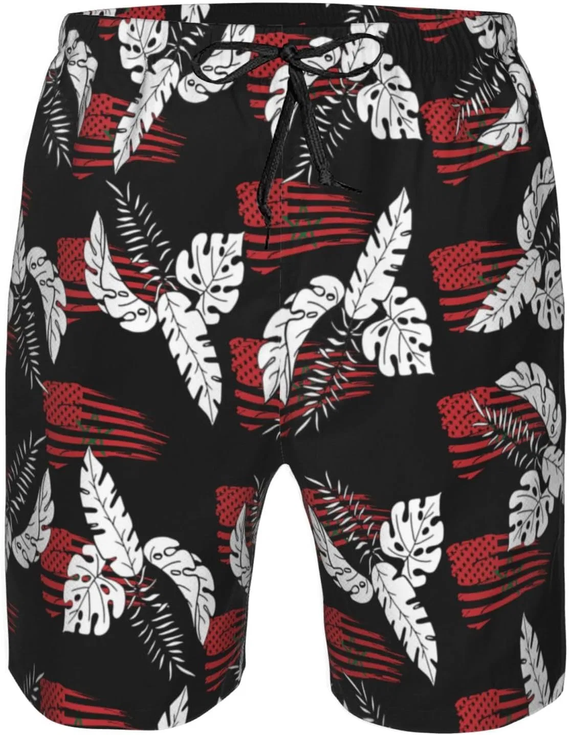 Женские шорты для плавания с флагом Америки и Марокко Quick Dry Summer Swim Trunks, White — фото 4