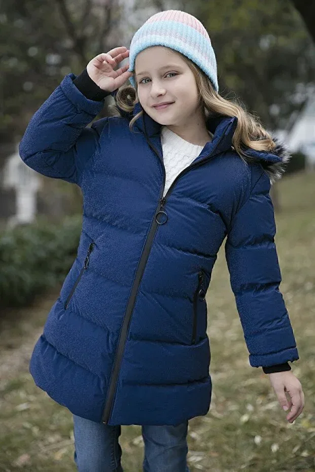 Детское пальто для девочек с капюшоном Lela, Saks