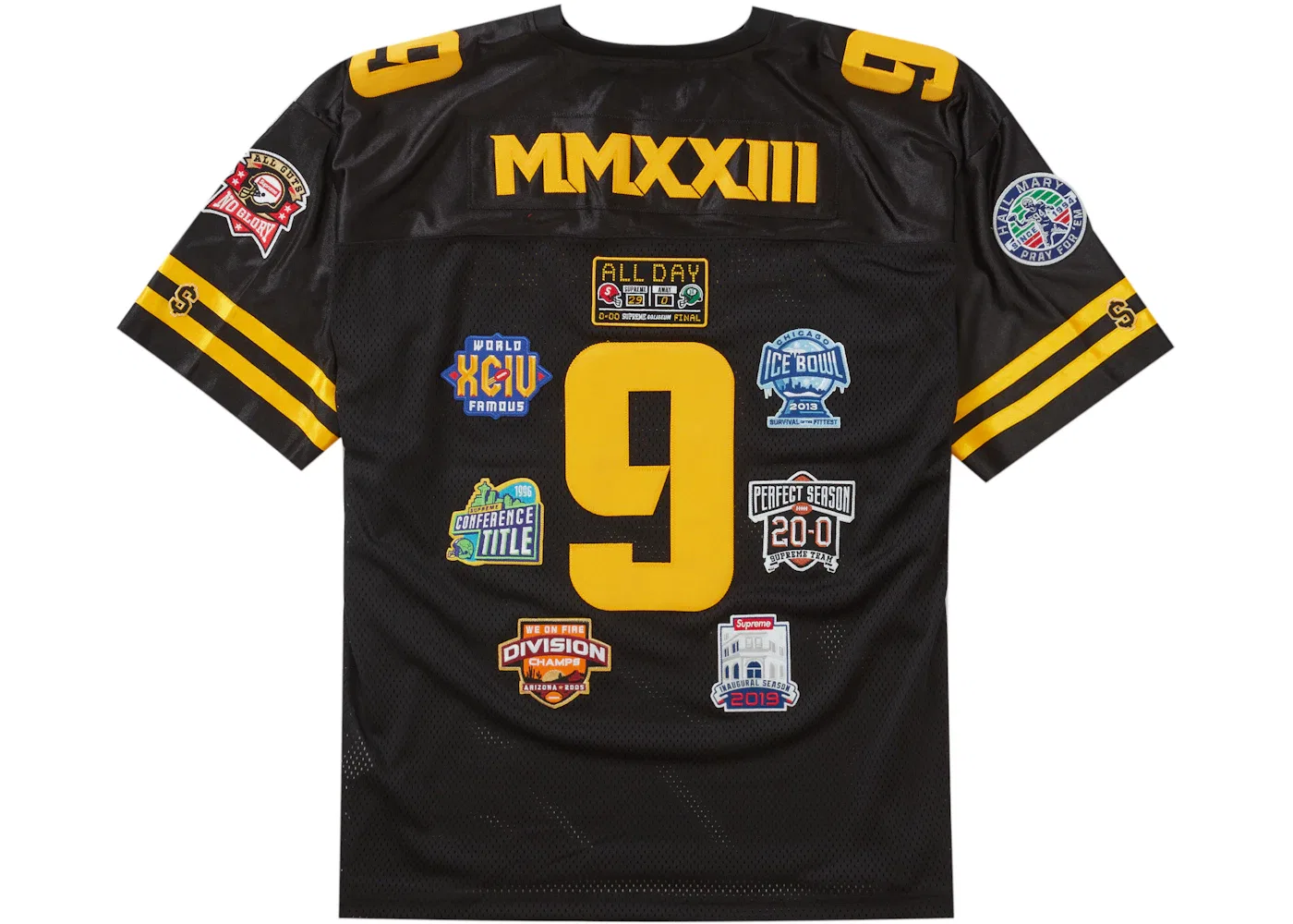 Мужская футбольная джерси с вышивкой Supreme Championships Jersey Supreme, Black — фото 2