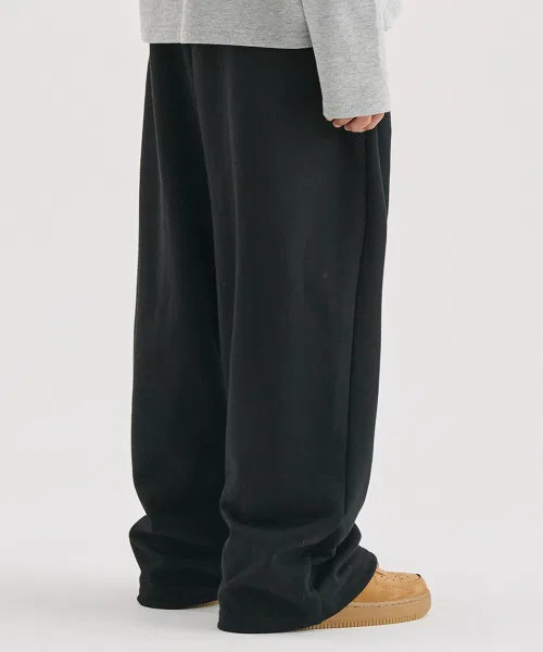 Детские широкие спортивные штаны Essential Wide Sweatpants Black TAKEASY KIDS, Черный — фото 4