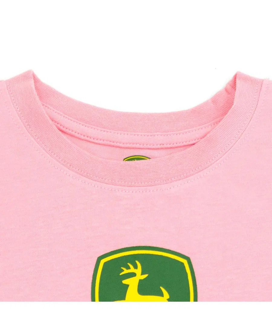 Детская футболка с принтом John Deere, Classic Pink — фото 3